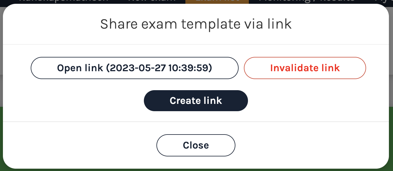 Exam templates