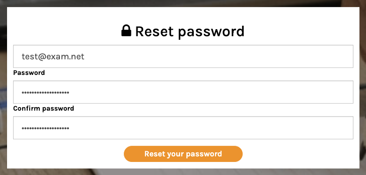 Reset password