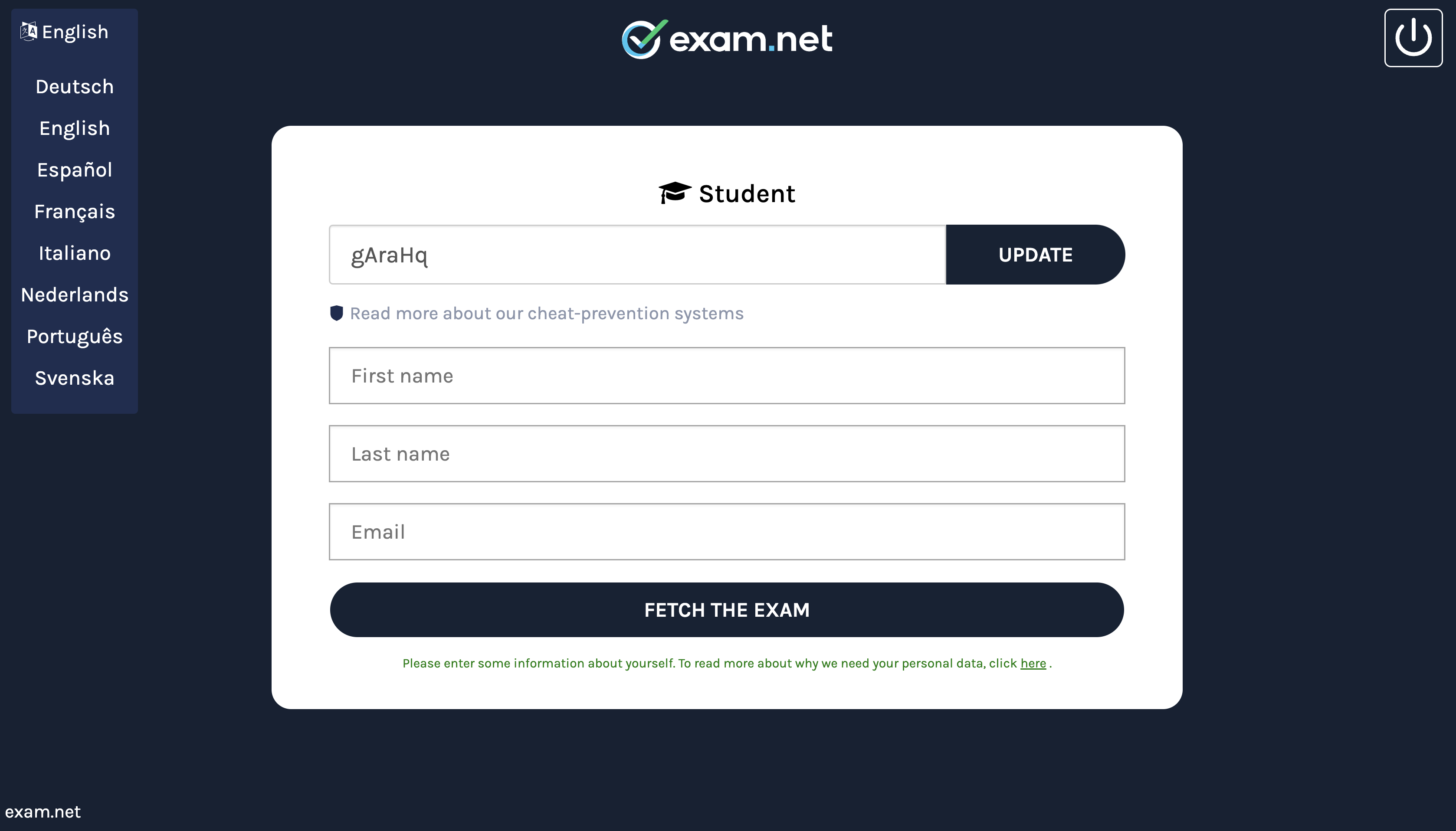 Switch user interface language as a student