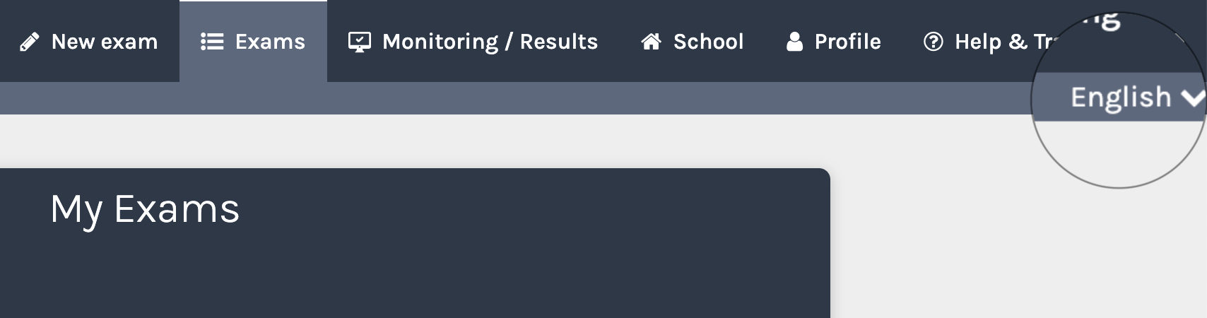 Switch user interface language as a teacher