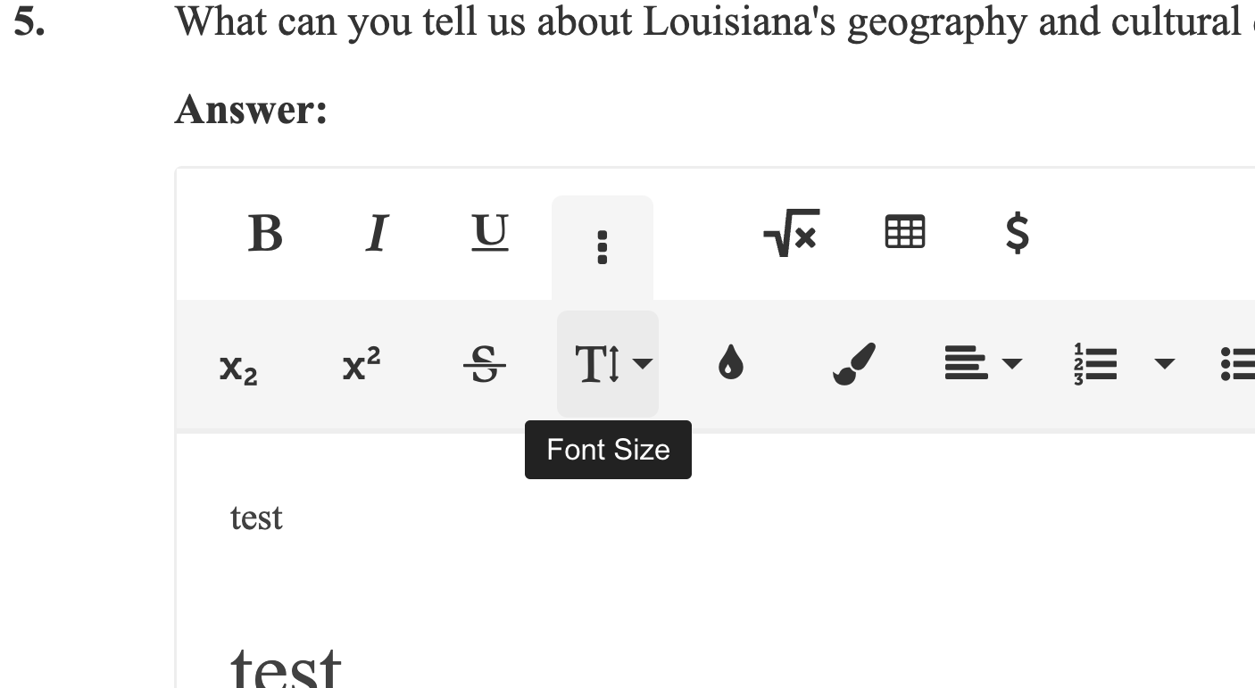 How to change font size when taking the exam?