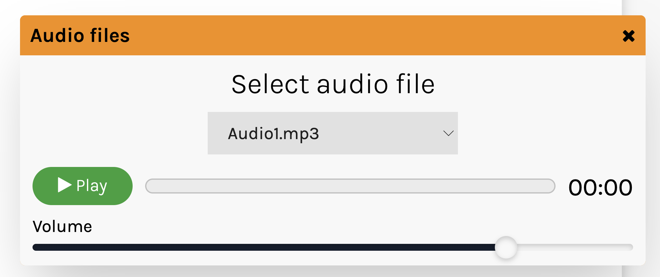 Audio files in an exam