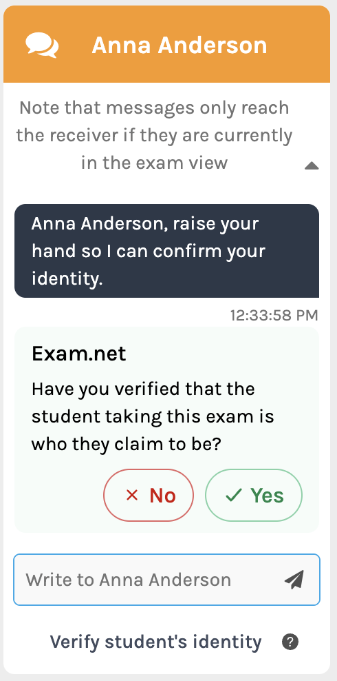 Verify student identity