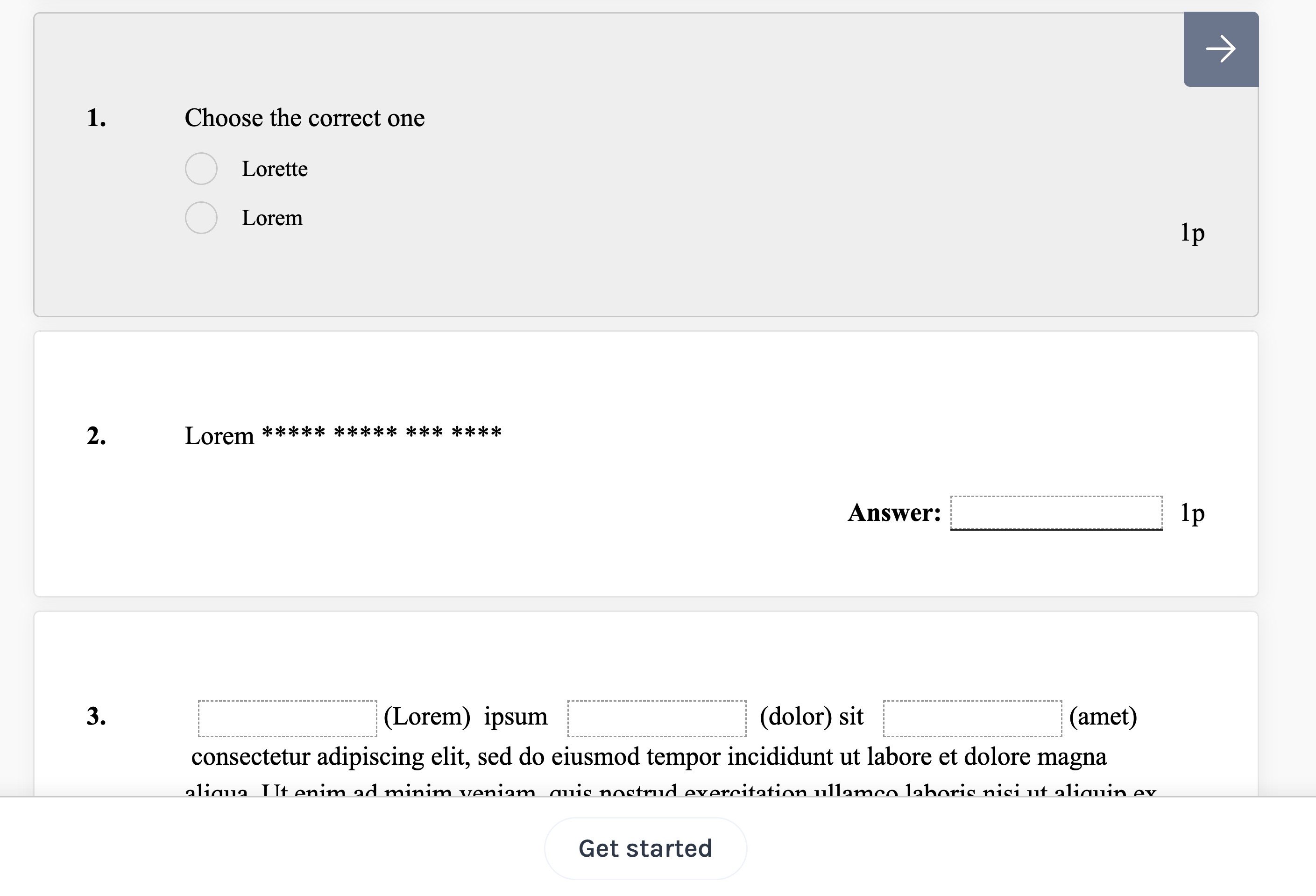 Show students one question at a time