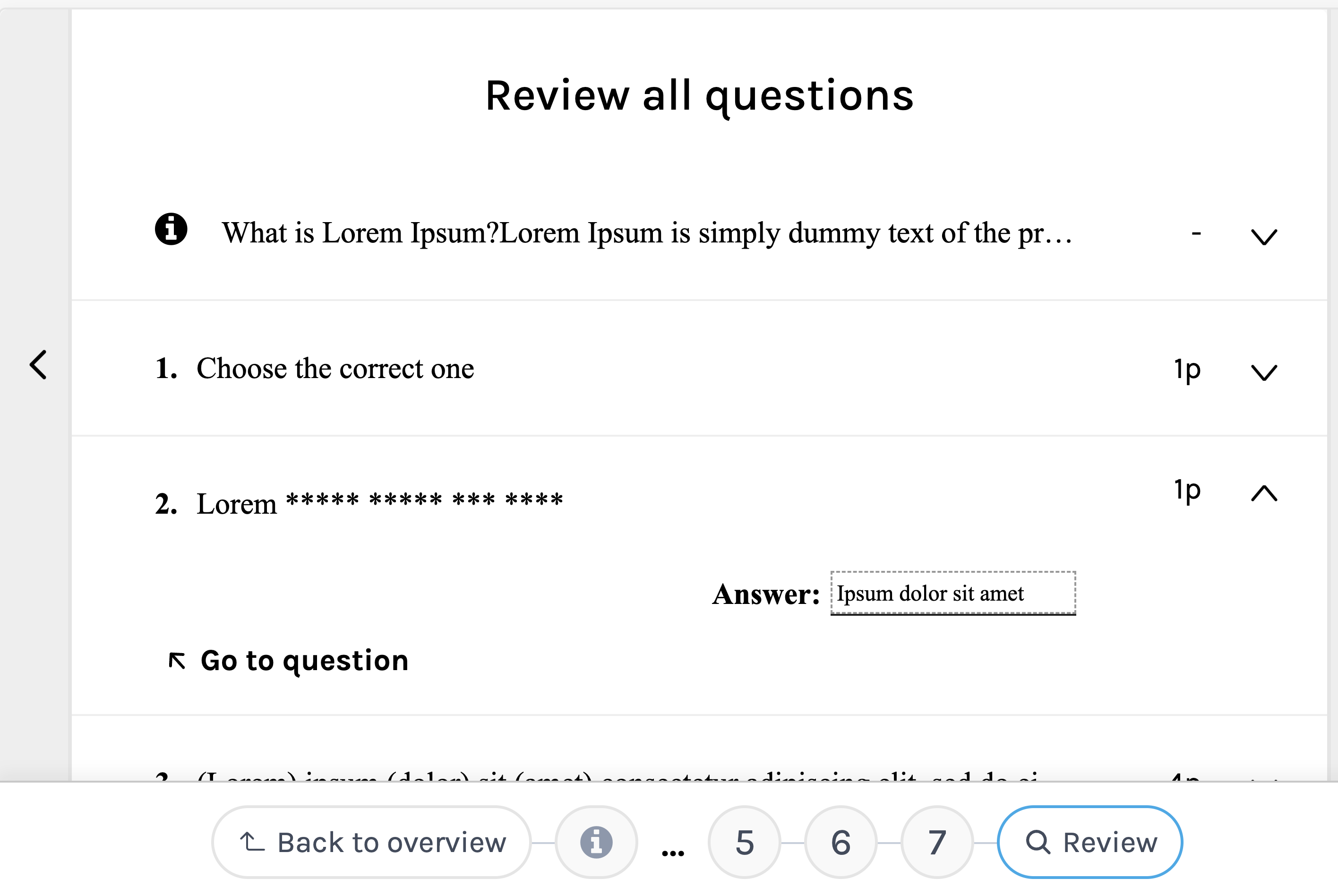 Show students one question at a time