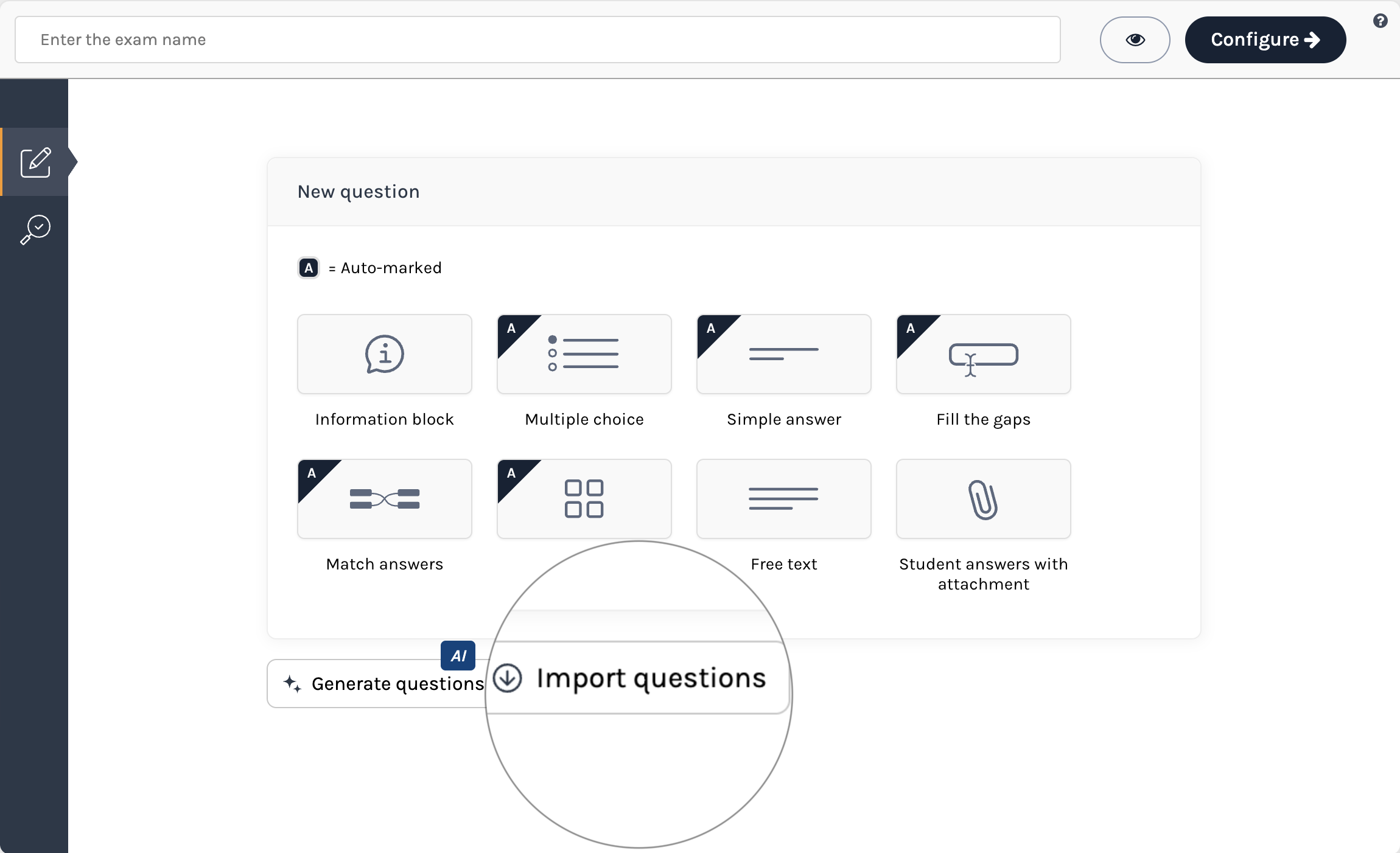 Individual question library